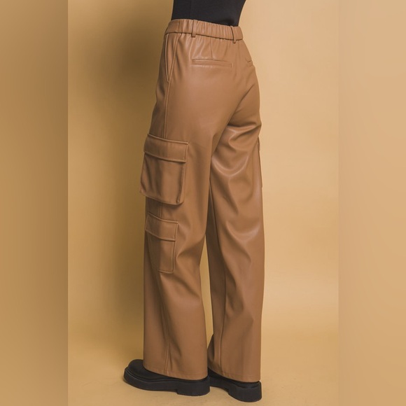 #128 Level Up Vegan Leather Cargo Pants - Picture 4 of 6